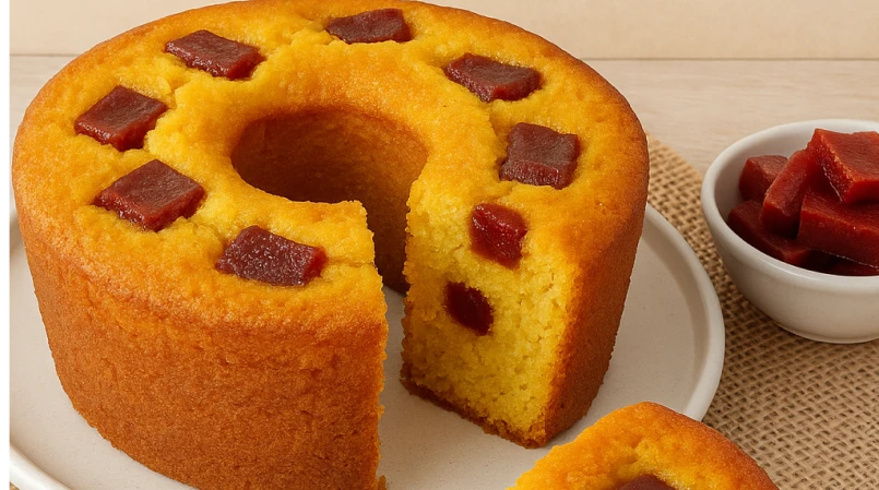 bolo de fubá com goiabada