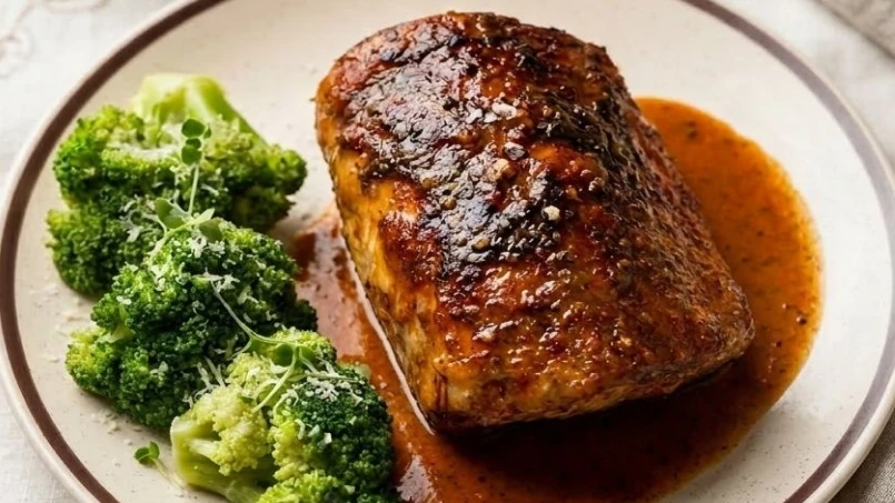 Lombo suino com molho de laranja